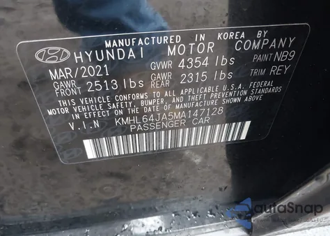 2021 Hyundai Sonata Sel from USA, damaged, VIN KMHL64JA5MA147128